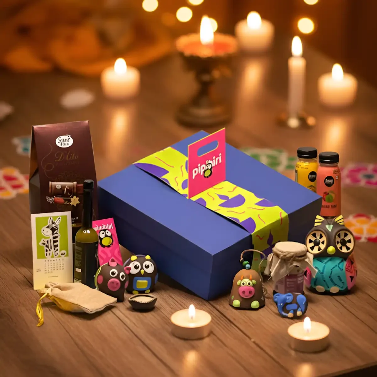 diwali-hamper-near-you -in delhi-mobile Pipihiri Studio offers handcrafted terracotta Diwali hampers, customized gift boxes, and festive décor delivered across Delhi, Noida, Gurugram, Chandigarh, Panchkula, all key cities in North India, pan-India, and worldwide. Choose from curated gift sets, sweets and dry fruit add-ons, personalized branding, and eco-friendly packaging for premium Diwali gifting.