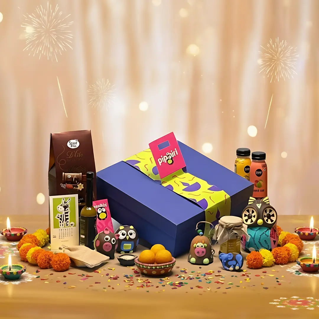 Diwali Luxury Hamper by Pipihiri featuring festive gift items for celebrations near you Premium Diwali Gift Hamper Classic Pipihiri - Elegant Packaging, Festive Essentials